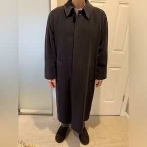 Loro Piana Mens coat Navy Blue Wool and Angora Size Large